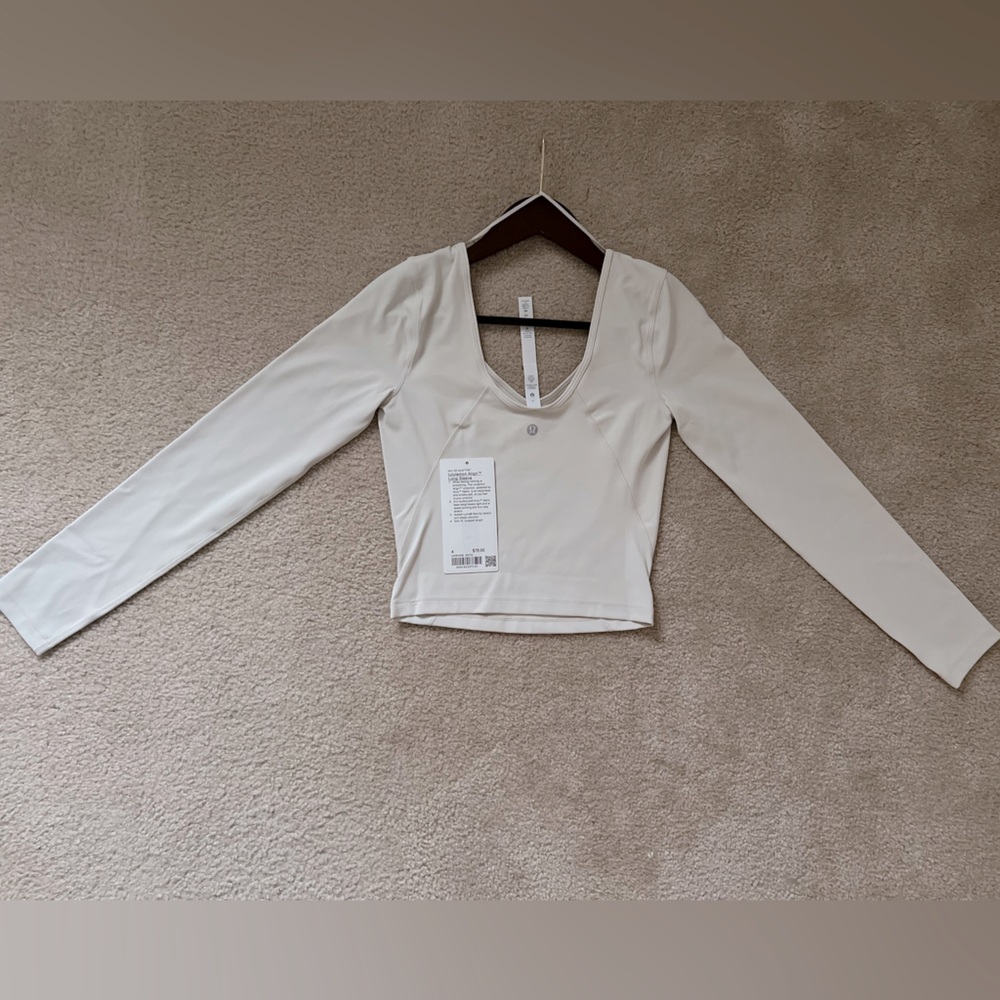 Off-white Lululemon Align long sleeve Tee. Size 4. BRAND NEW! LIMITED EDITION